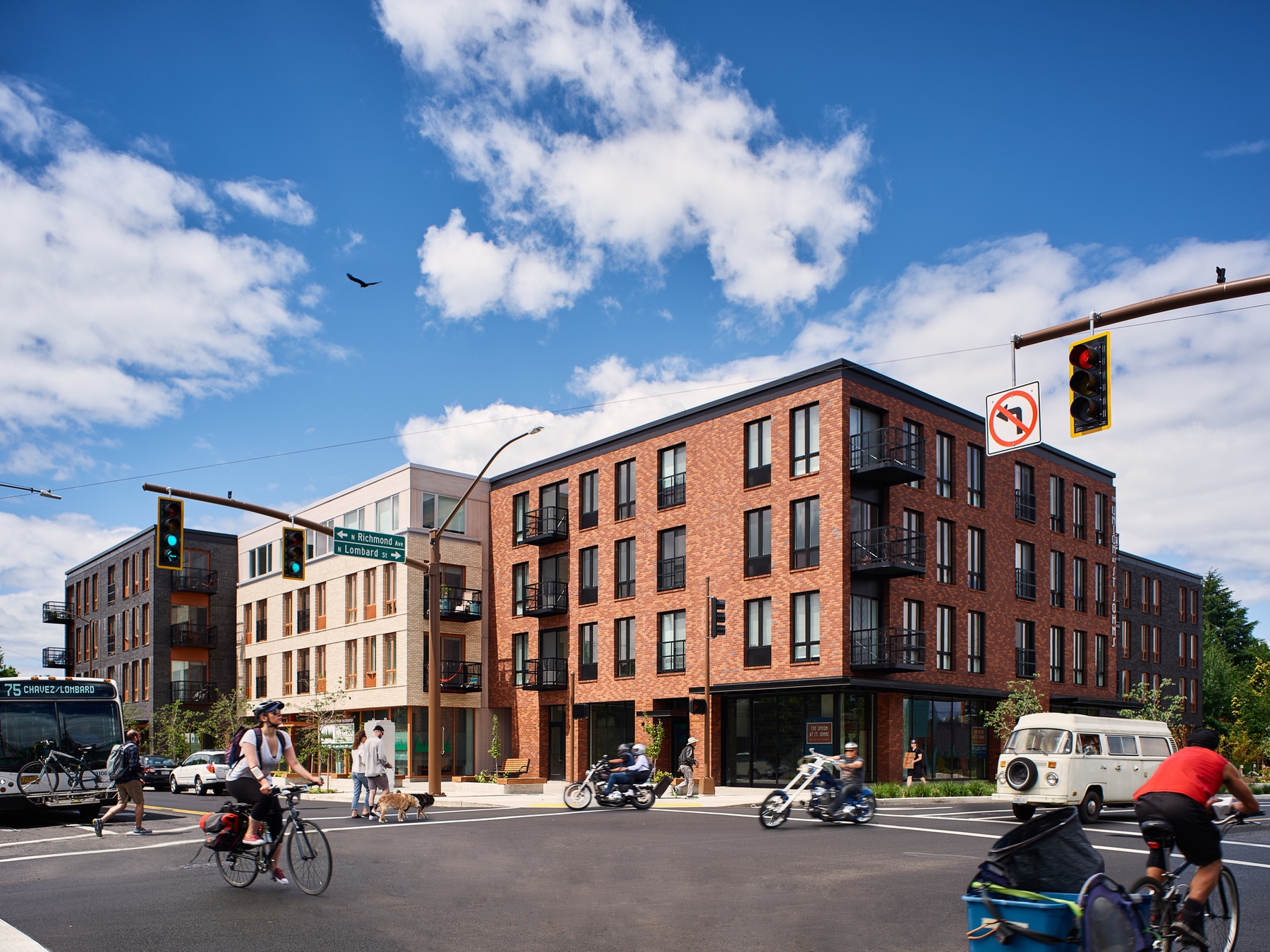 The Union at St. Johns Multifamily Housing Building Exterior View from Corner