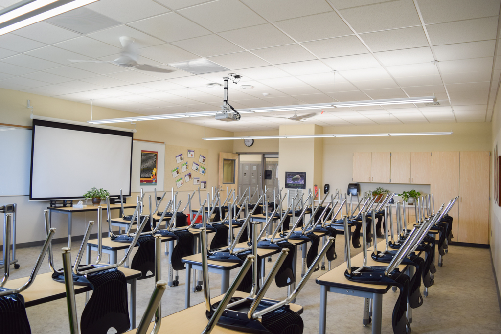 updated middle school classroom in Bend, Oregon