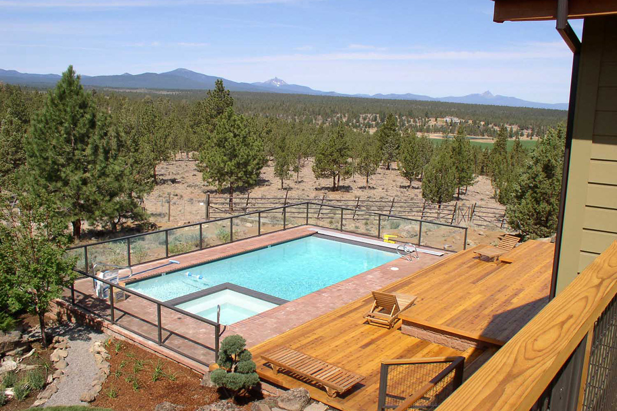 custom home with solar-heated pool in Bend, Oregon