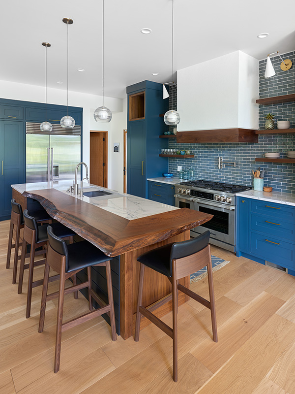 luxury kitchen with live edge island