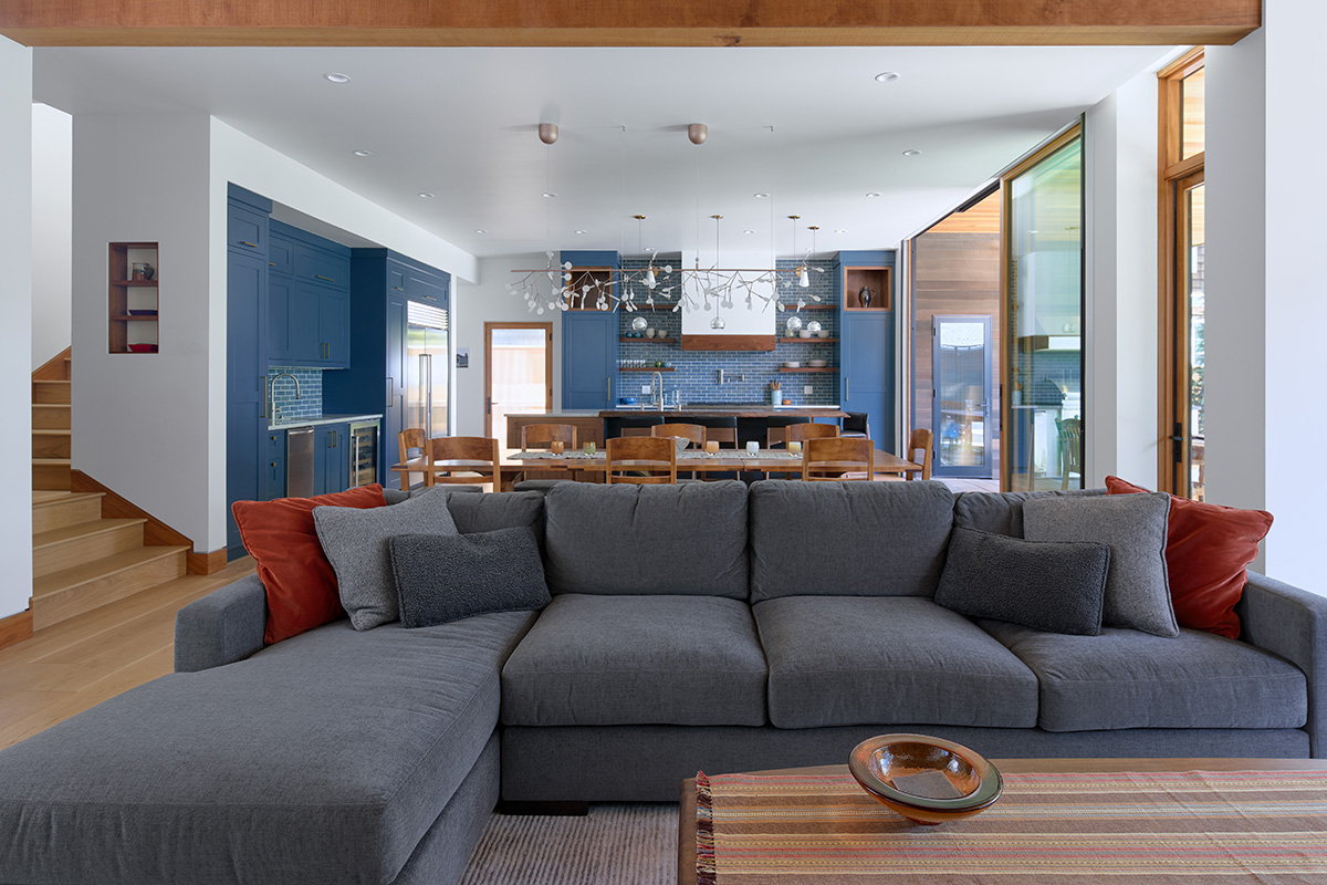 contemporary living room and dining